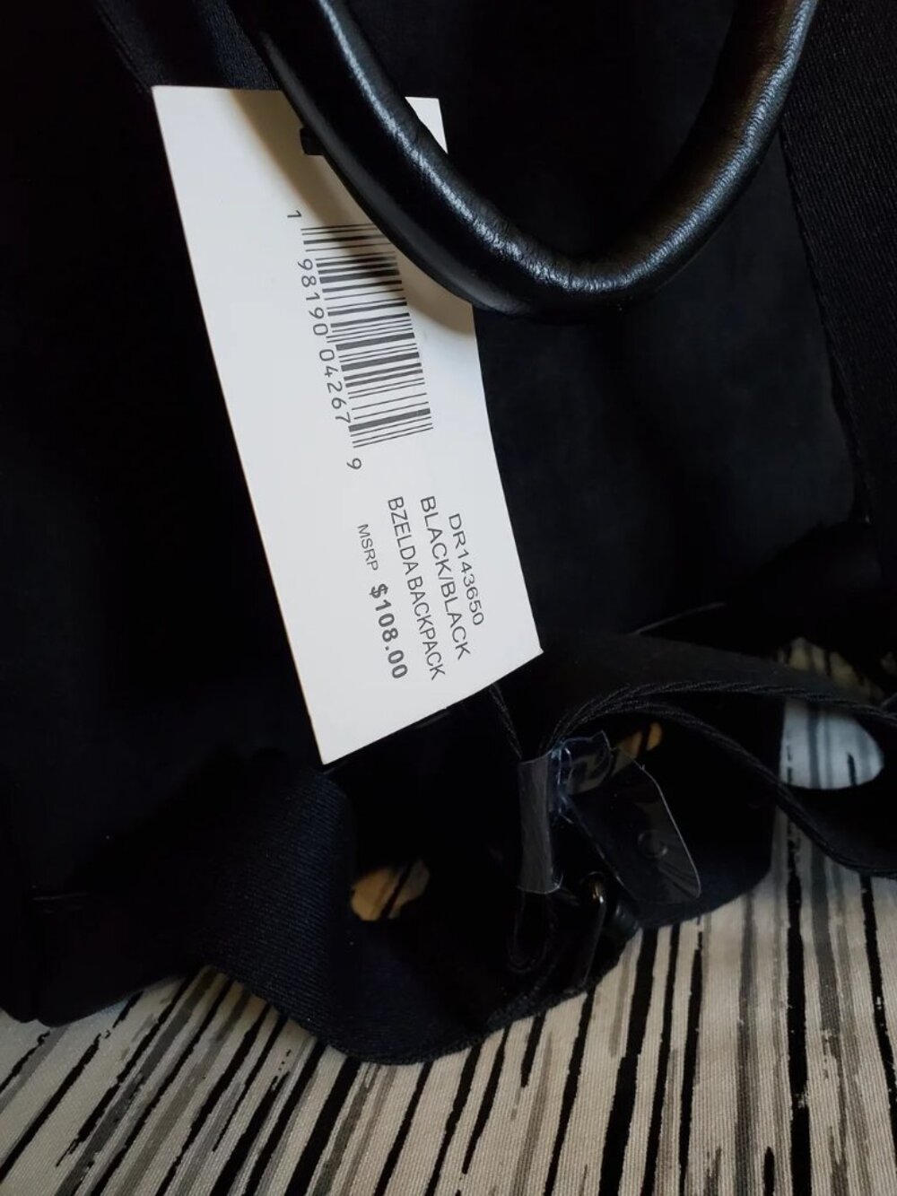 Steve Madden Bzelda Black Suede Backpack NWT Retail $108 - Picture 8 of 9